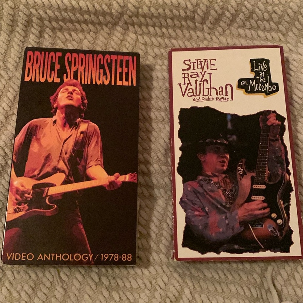 VHS Bundle of 2 Music - Bruce Springsteen, and Stevie Ray Vaughan